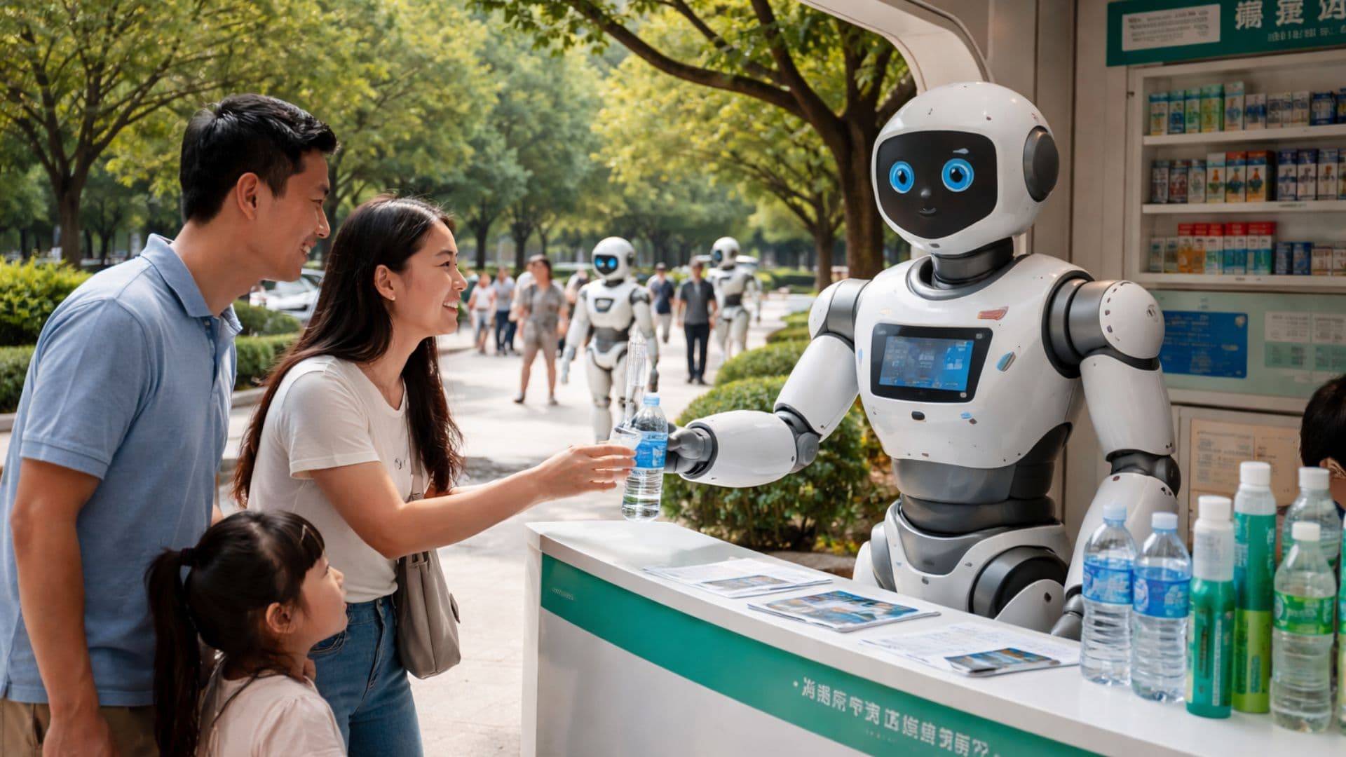 Robôs assumem atendimento ao público em parque na China